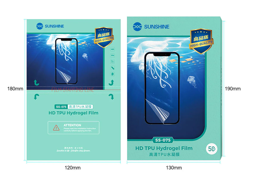 SUNSHINE SS-075 HD TPU 4K Ultra-Clear Hydrogel Film (50pcs)