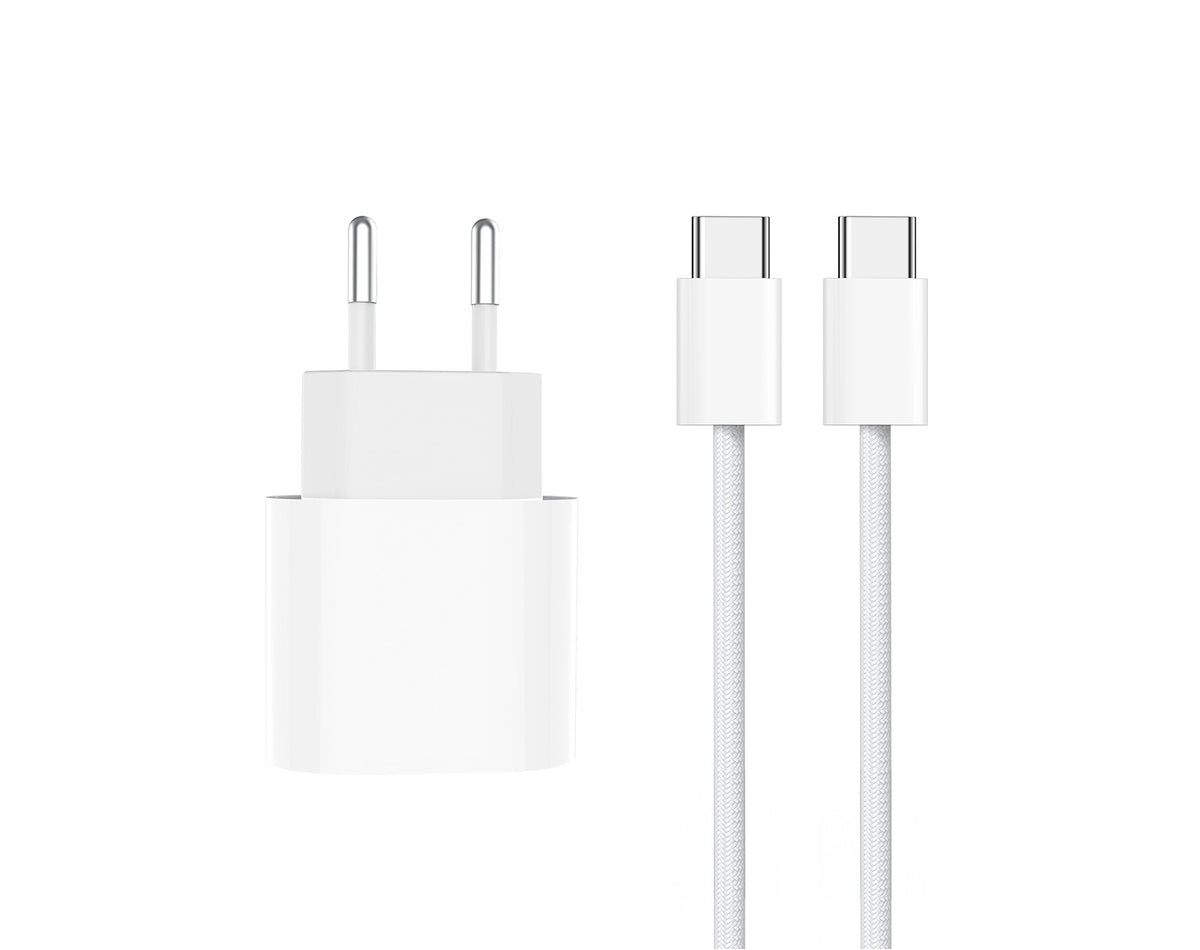 GaN Power Adapter CH3126 USB-C To USB-C Cable 100cm 35W White Retail Box