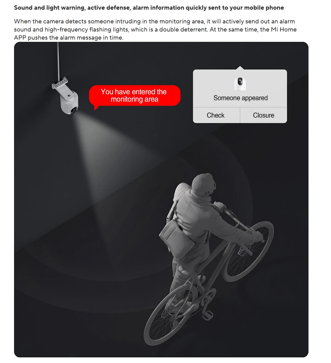 Xiaomi CW400 Outdoor Camera With Light Warning