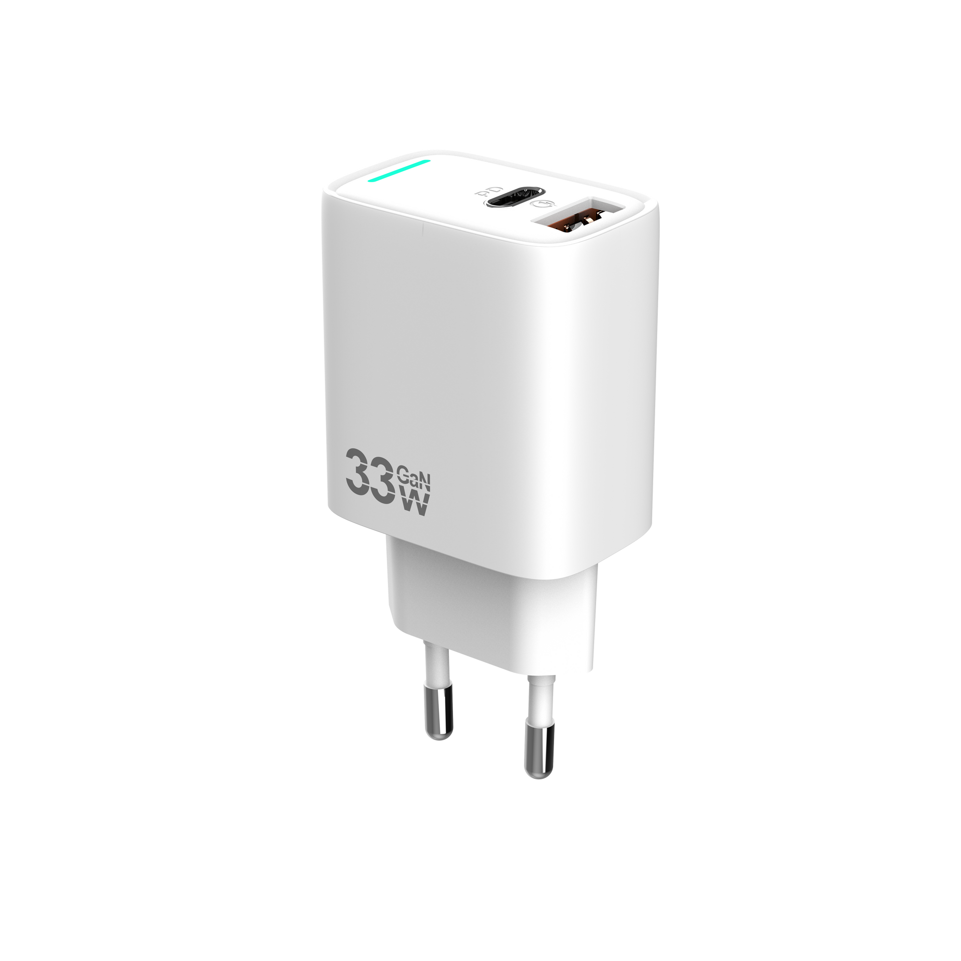 PD Quick GaN Adapter CH3350 USB-A To USB-C 33W White Bulk
