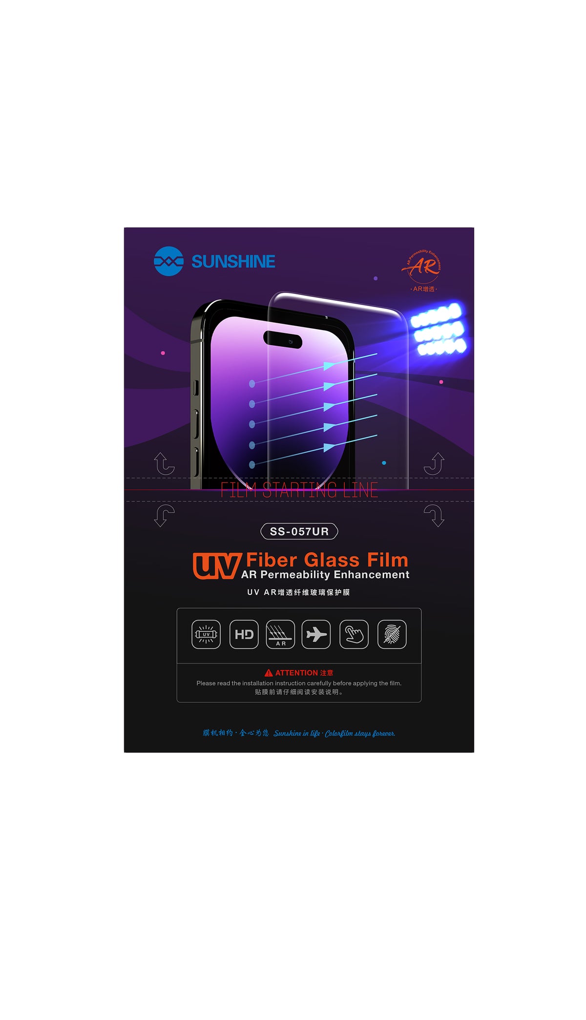 SUNSHINE SS-057UR UV AR Anti-Reflective Fiberglass Protective Film (25pcs)
