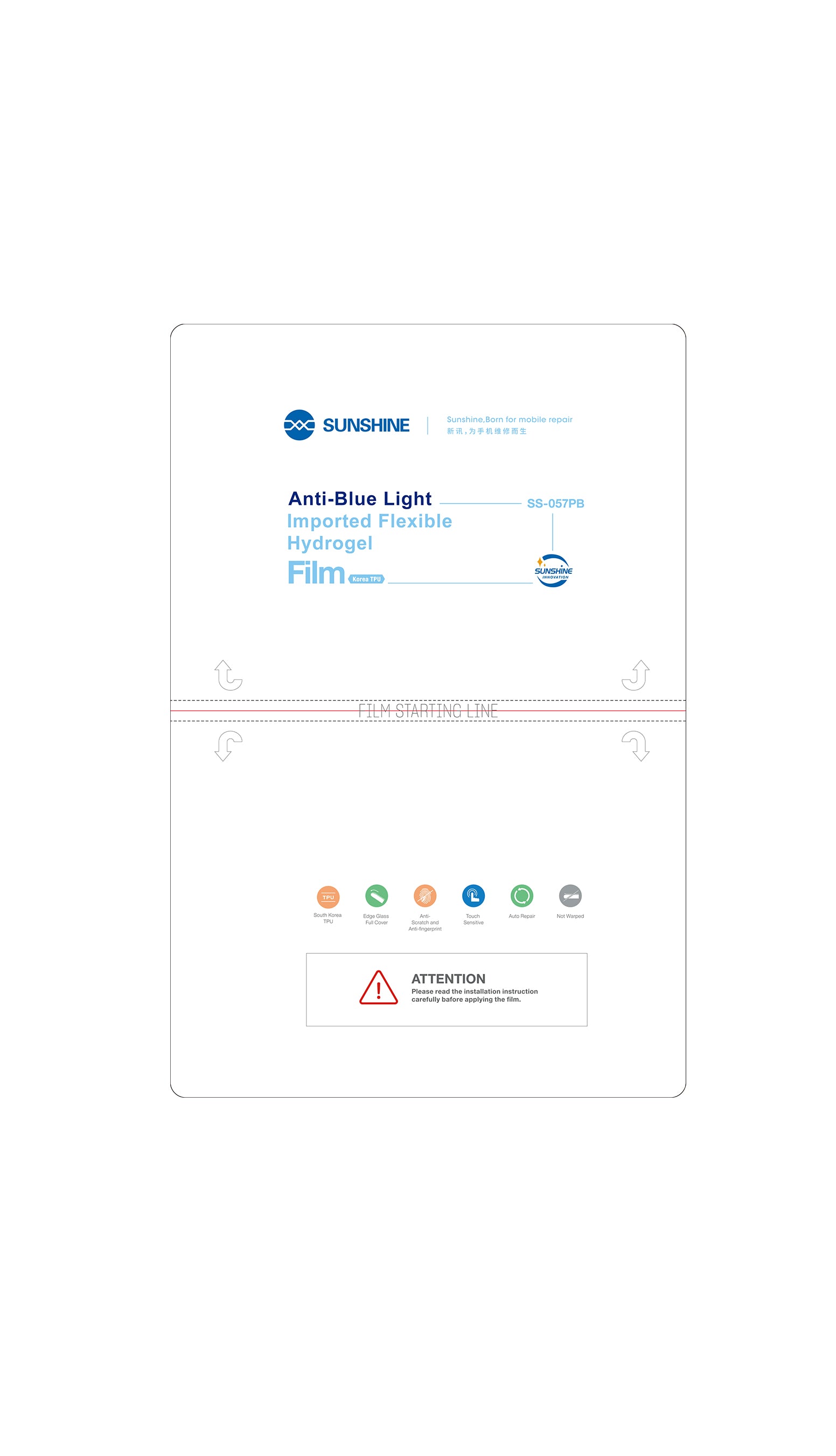 SUNSHINE SS-057PB Anti Blue Light Imported Flexible Hydrogel Film For Tablet 11 inch (20pcs)