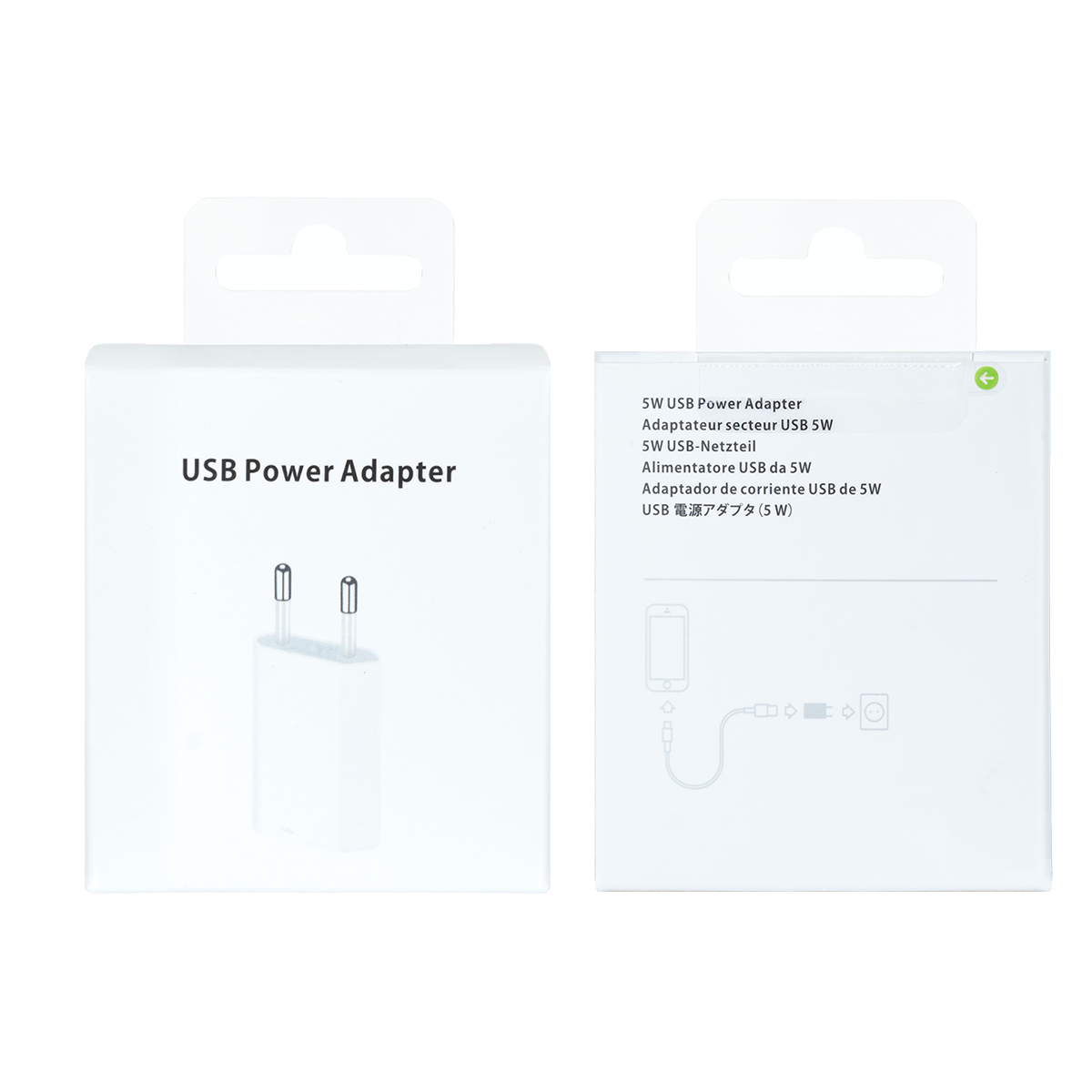 For Apple iPhone Power Adapter 1.0A (A+) A1400  White Retail Box