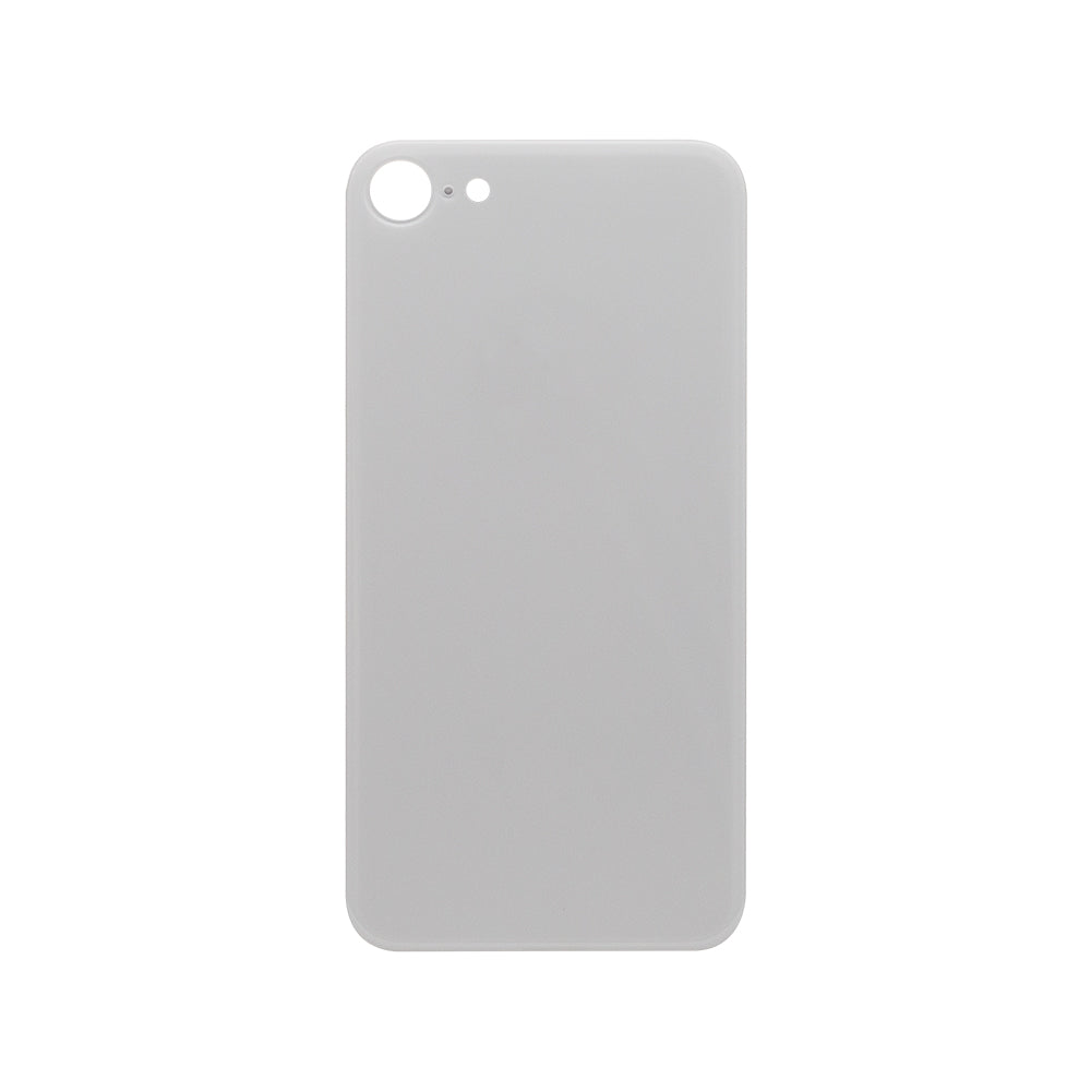 For Apple iPhone 8 Back Glass, Enlarged Camera Frame White Compatible