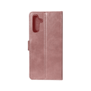 Rixus Bookcase For Samsung Galaxy S24, S25 Pink