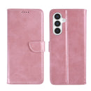 Rixus Bookcase For Samsung Galaxy S24, S25 Pink