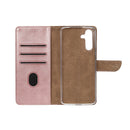 Rixus Bookcase For Samsung Galaxy S24, S25 Pink