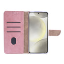 Rixus Bookcase For Samsung Galaxy S24, S25 Pink