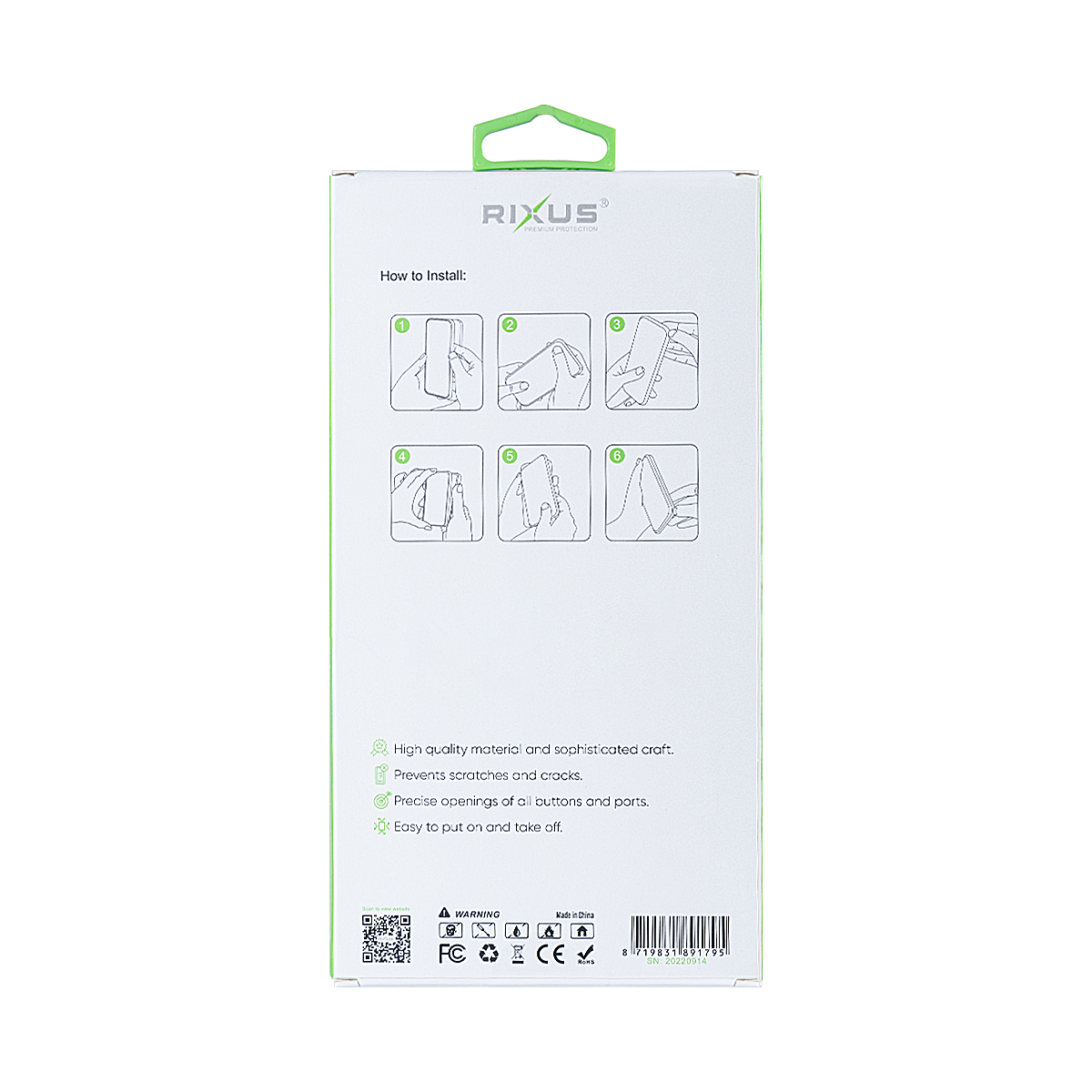 Rixus  Anti-Burst Case For Samsung Galaxy A14 5G Transparent