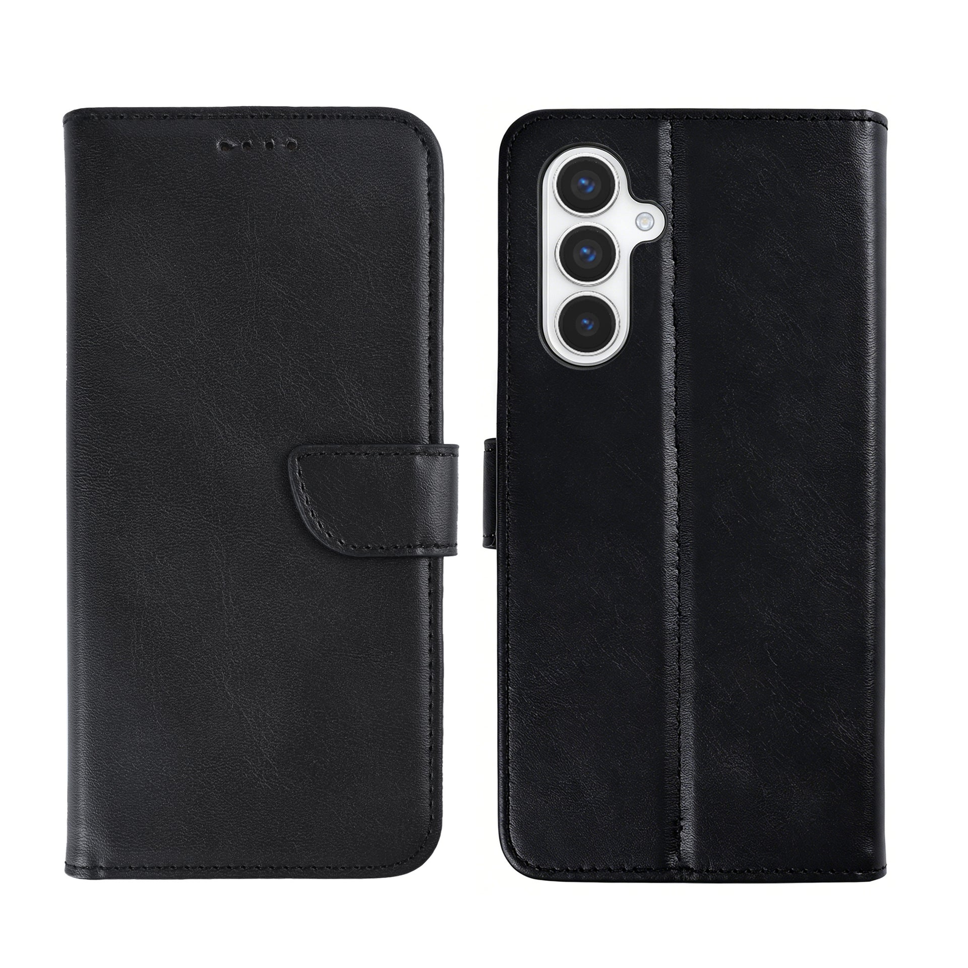 Rixus Bookcase For Samsung Galaxy S24, S25 Black
