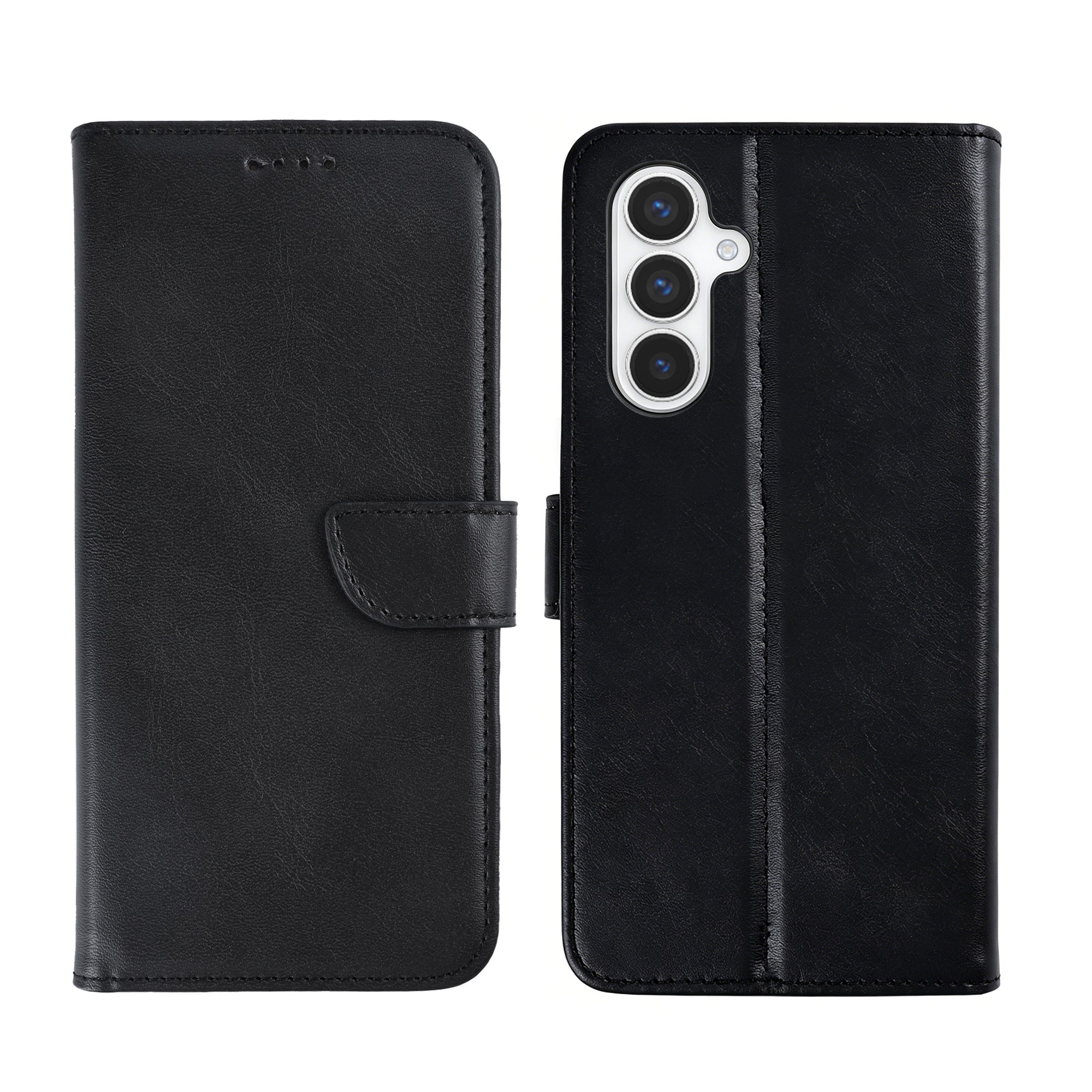 Rixus Bookcase For Samsung Galaxy S24, S25 Black