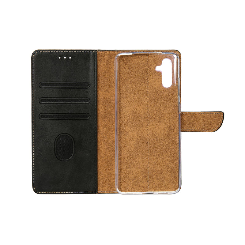 Rixus Bookcase For Samsung Galaxy S24, S25 Black