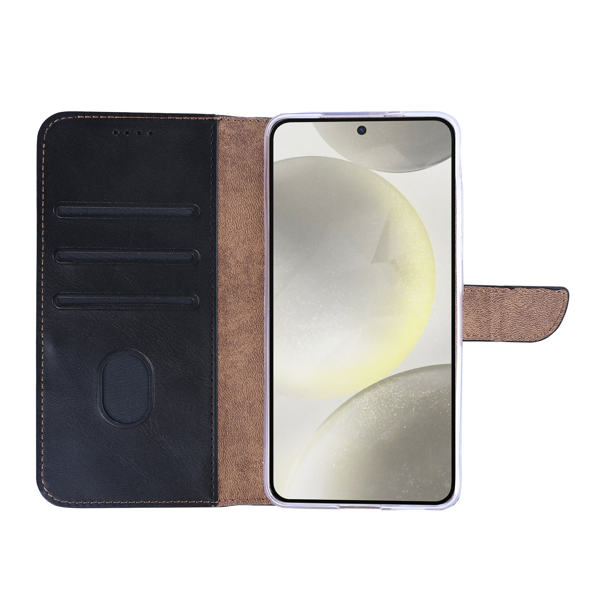 Rixus Bookcase For Samsung Galaxy S24, S25 Black