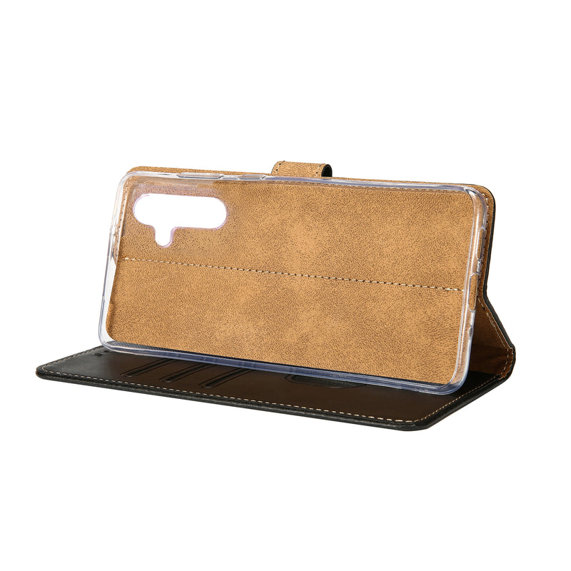 Rixus Bookcase For Samsung Galaxy S24, S25 Black