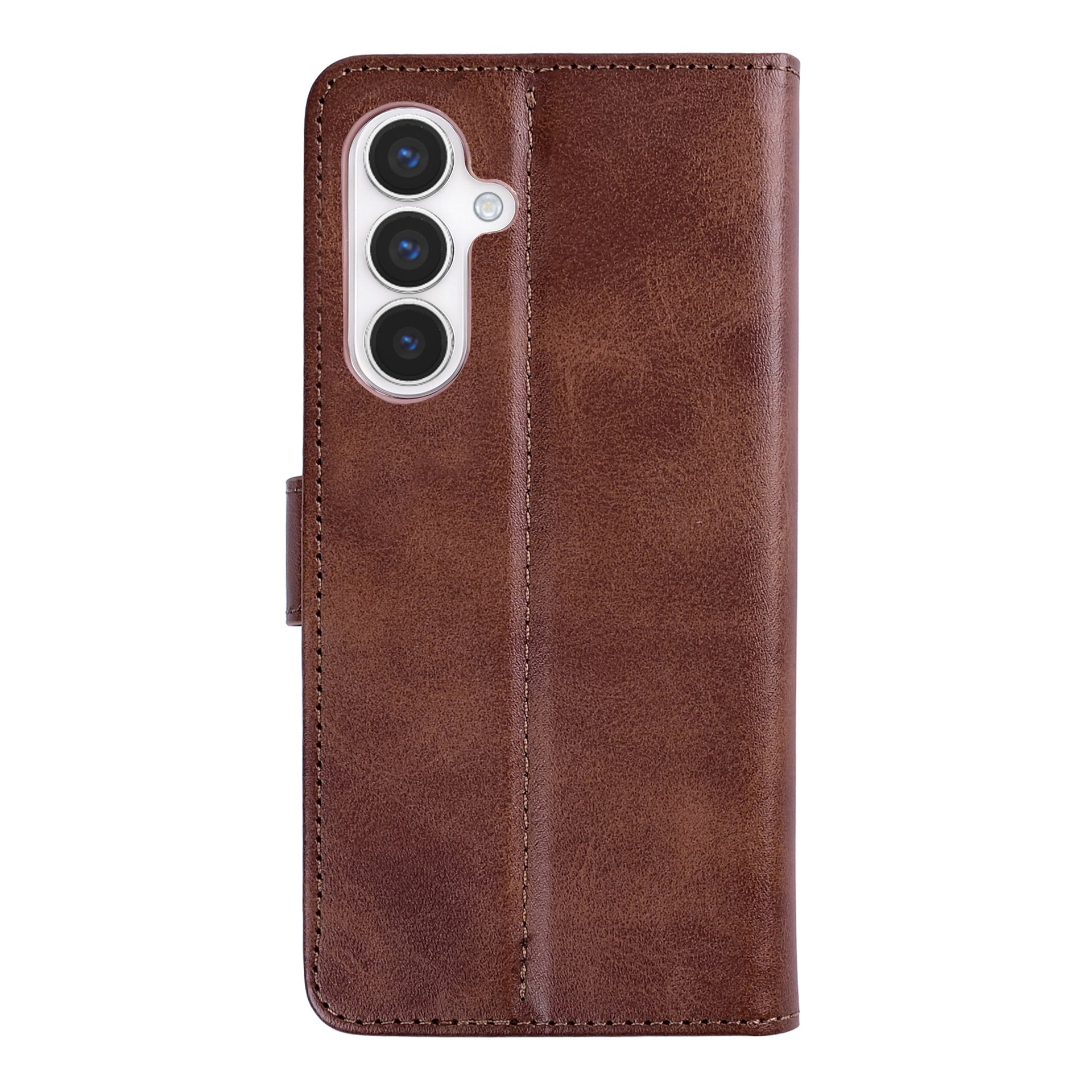 Rixus Bookcase For Samsung Galaxy S24, S25 Brown