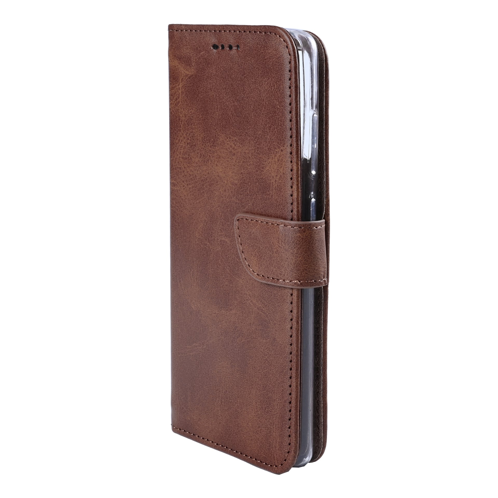 Rixus Bookcase For Samsung Galaxy S24, S25 Brown