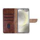 Rixus Bookcase For Samsung Galaxy S24, S25 Brown