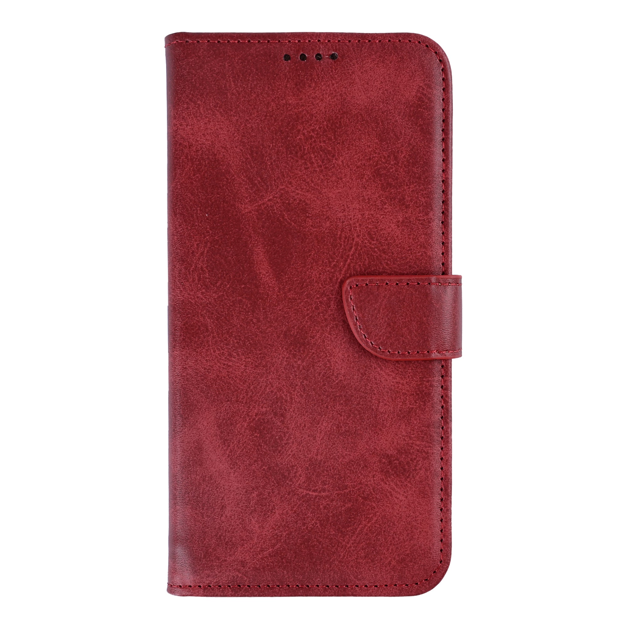 Rixus Bookcase For Samsung Galaxy S24, S25 Dark Red