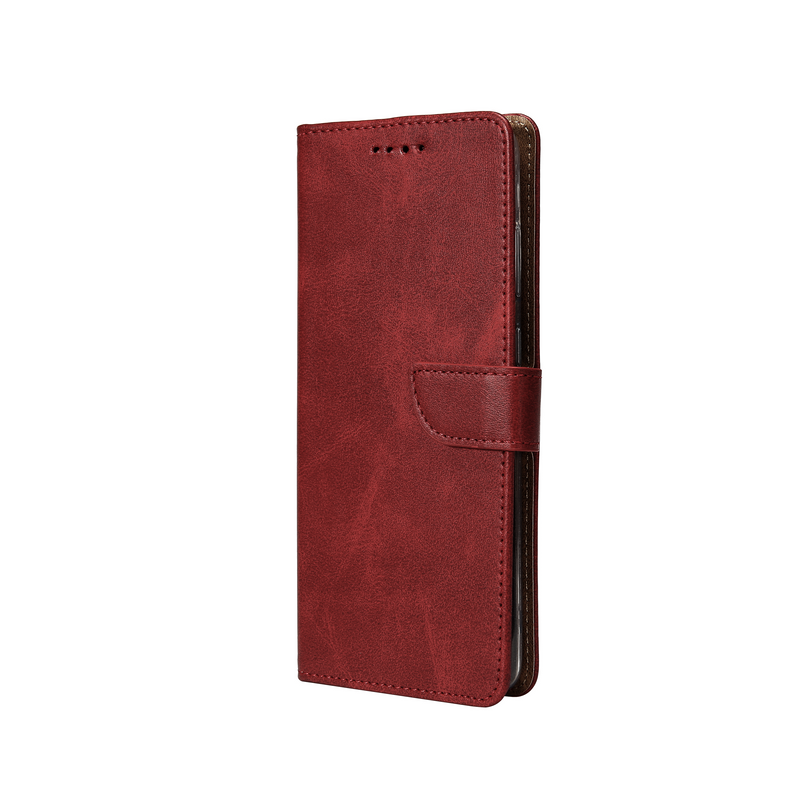 Rixus Bookcase For Samsung Galaxy S24 5G S921B Dark Red