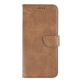Rixus Bookcase For Samsung Galaxy S24, S25 Light Brown