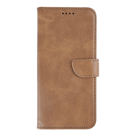Rixus Bookcase For Samsung Galaxy S24, S25 Light Brown