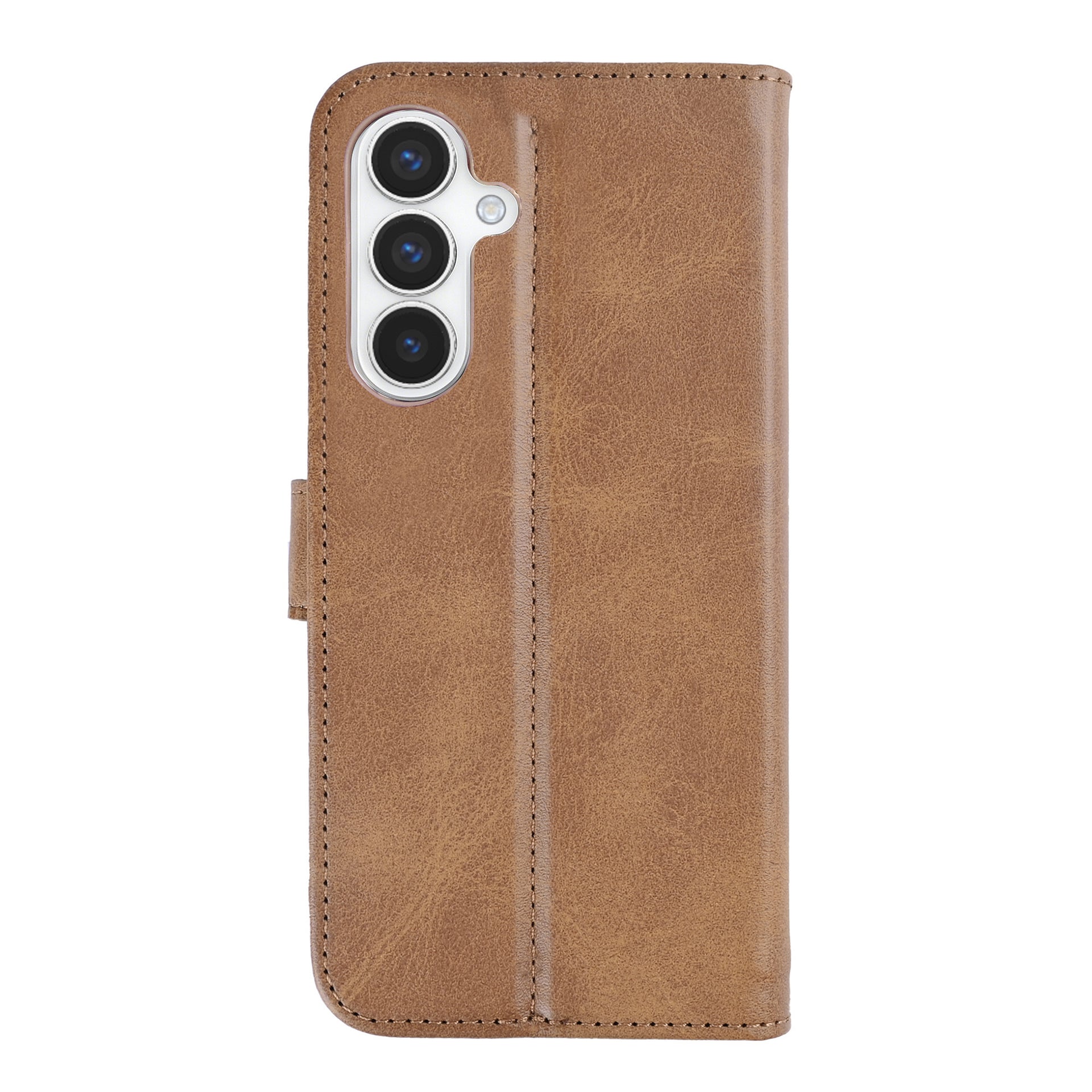 Rixus Bookcase For Samsung Galaxy S24, S25 Light Brown
