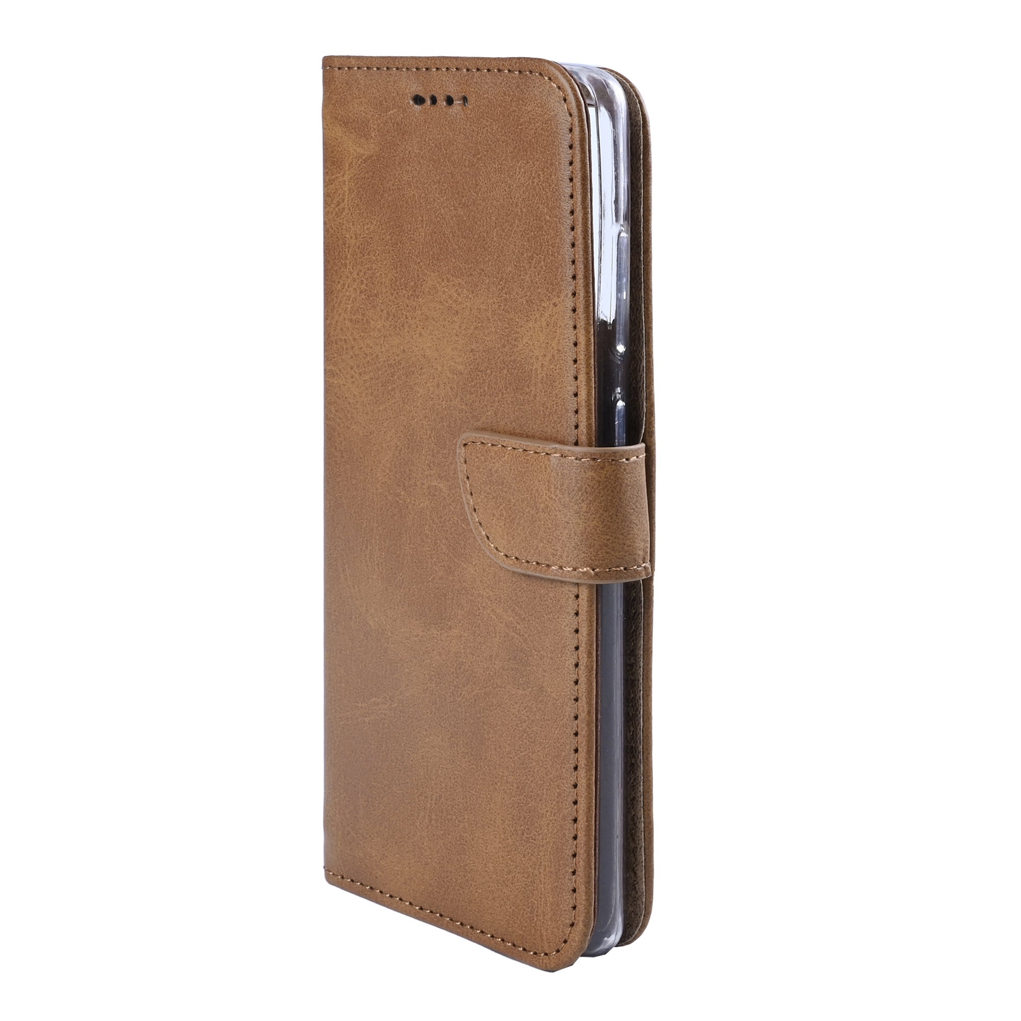 Rixus Bookcase For Samsung Galaxy S24, S25 Light Brown