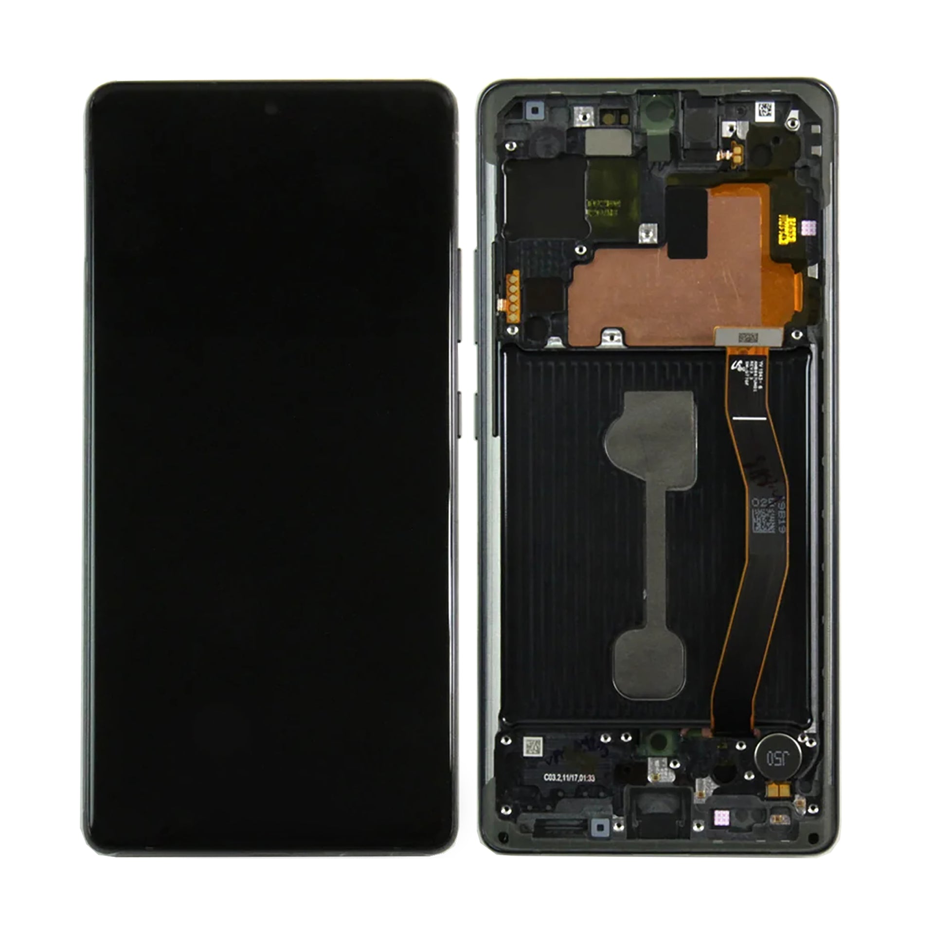 Samsung Galaxy S10 Lite G770F Display And Digitizer With Frame Prism Black Service Pack