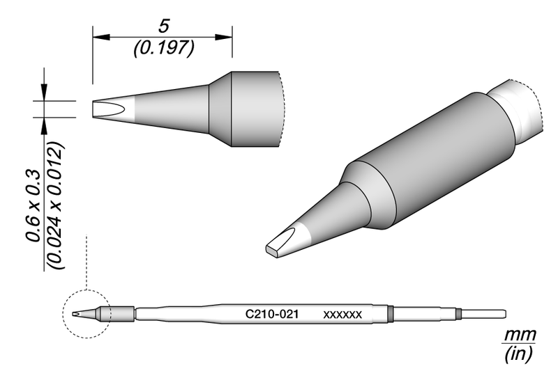 JBC Cartridge Chisel 0.6 x 0.3 (C210021)