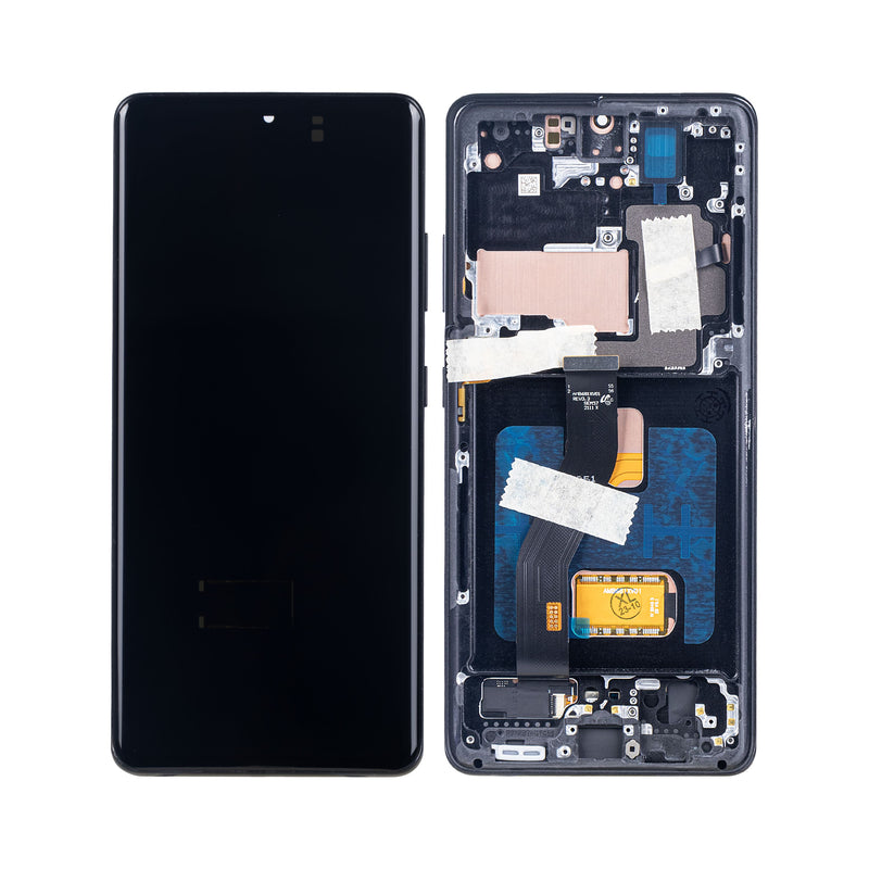 Samsung Galaxy S21 Ultra 5G G998B Display And Digitizer With Frame Phantom Black Soft-OLED