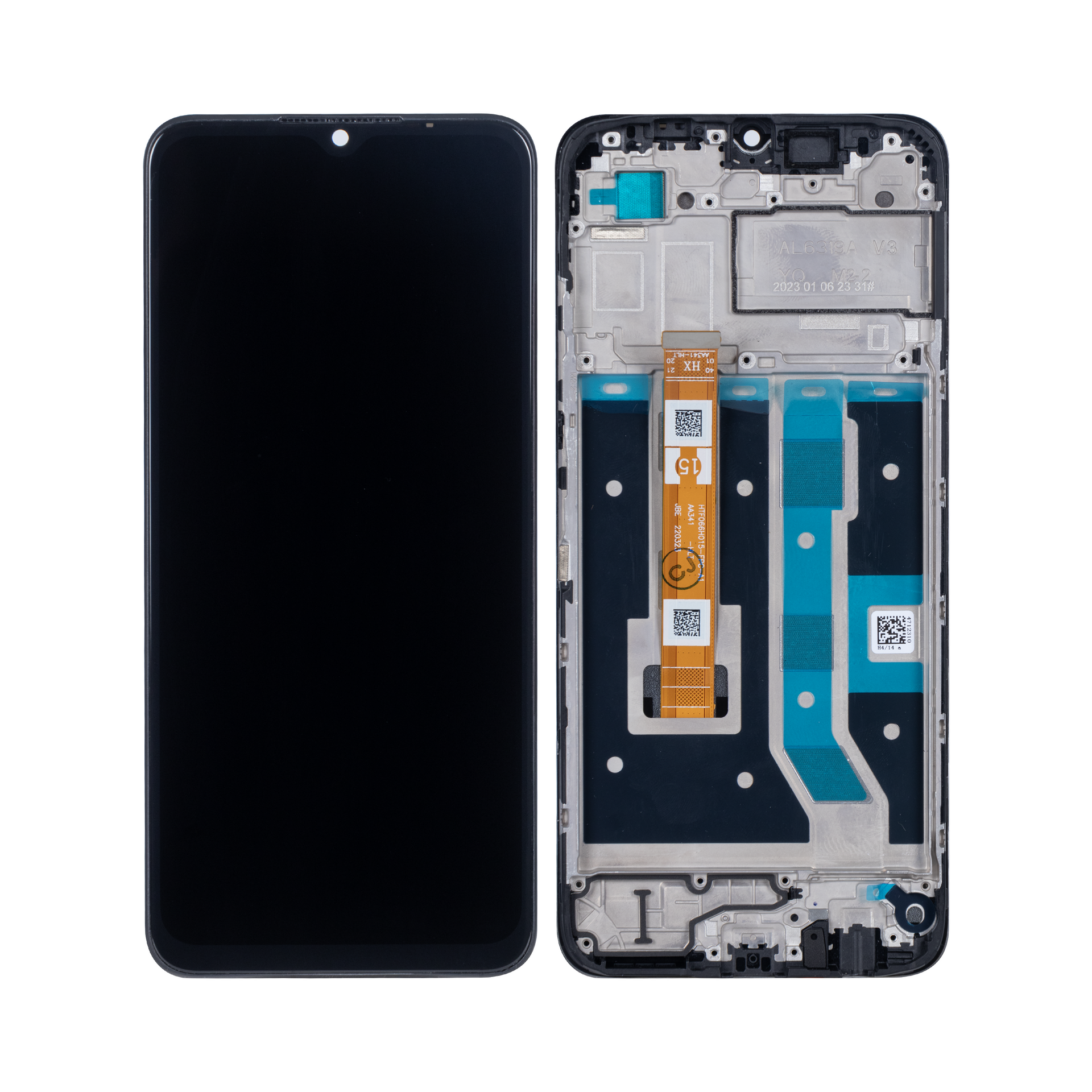 Oppo A17 Display And Digitizer With Frame Black OEM