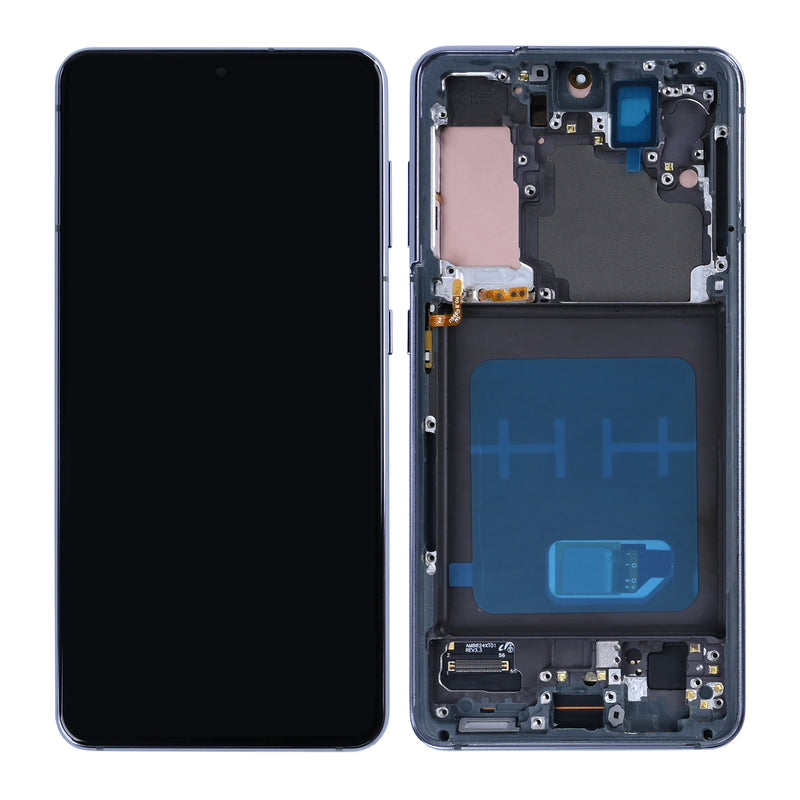 Samsung Galaxy S21 G991B Display And Digitizer With Frame Phantom Gray Soft-OLED