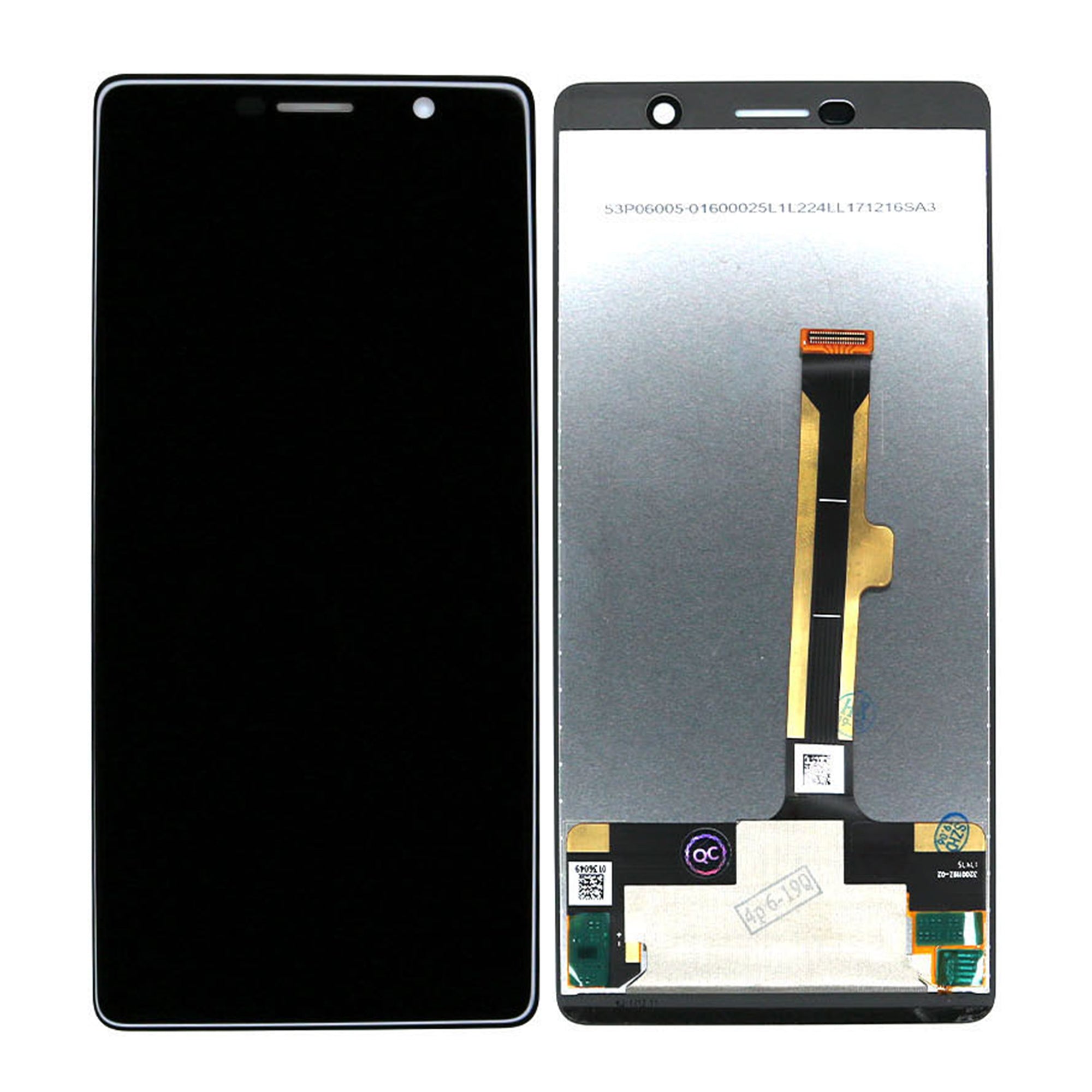 Nokia 7 Plus Display And Digitizer Without Frame Black OEM