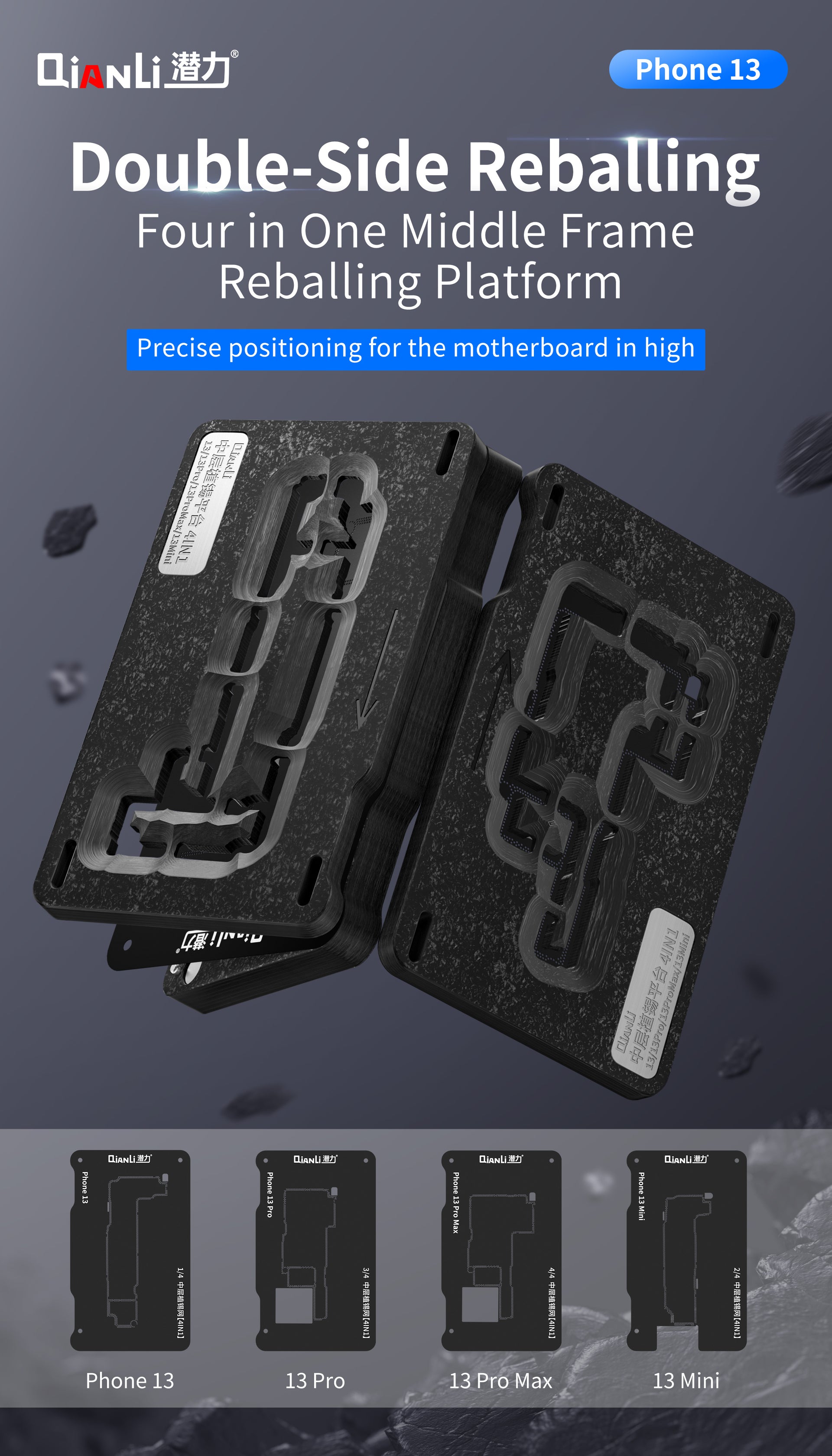 QIANLI Middle Frame Reballing Platform For Apple iPhone 13 Series