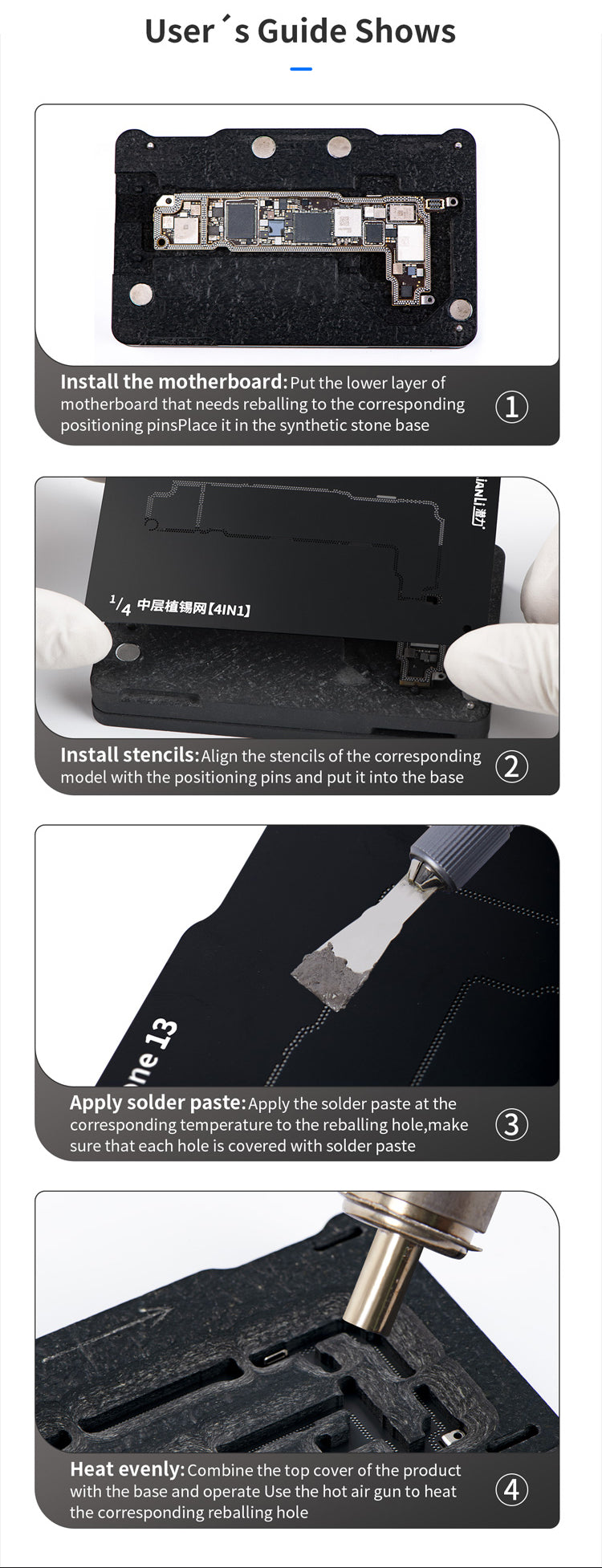 QIANLI Middle Frame Reballing Platform For Apple iPhone 13 Series