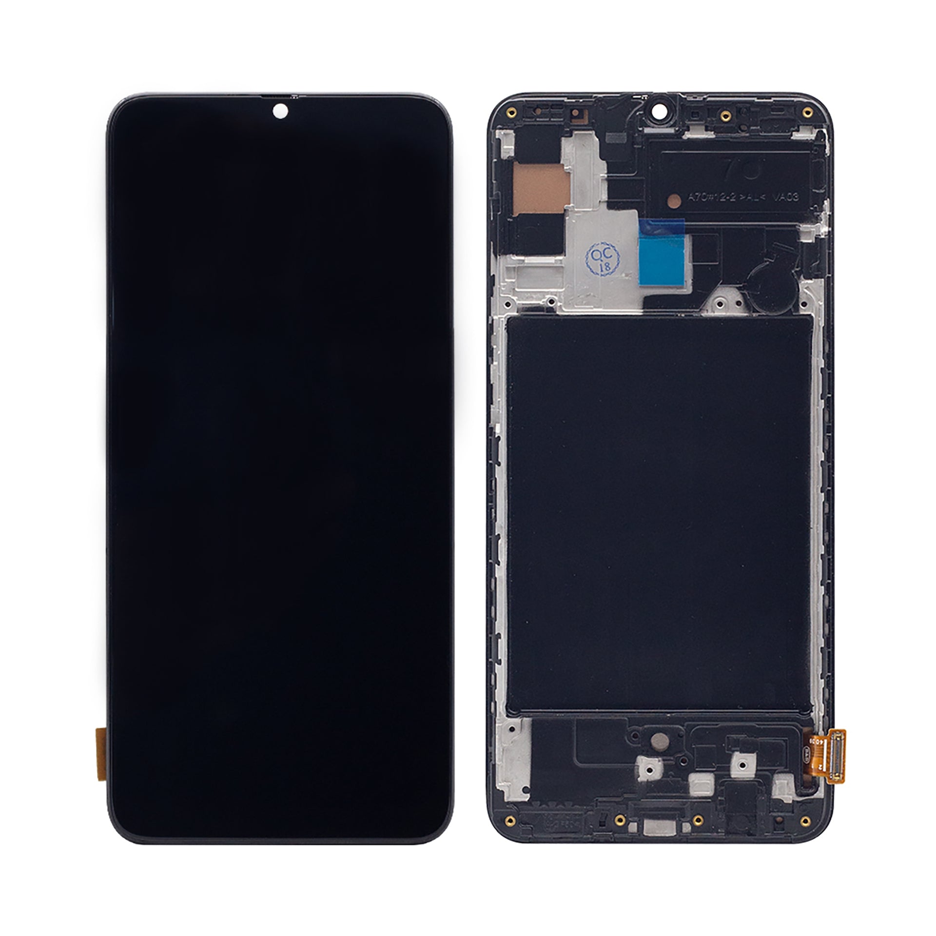 Samsung Galaxy A70 A705F Display And Digitizer With Frame Black Soft-OLED