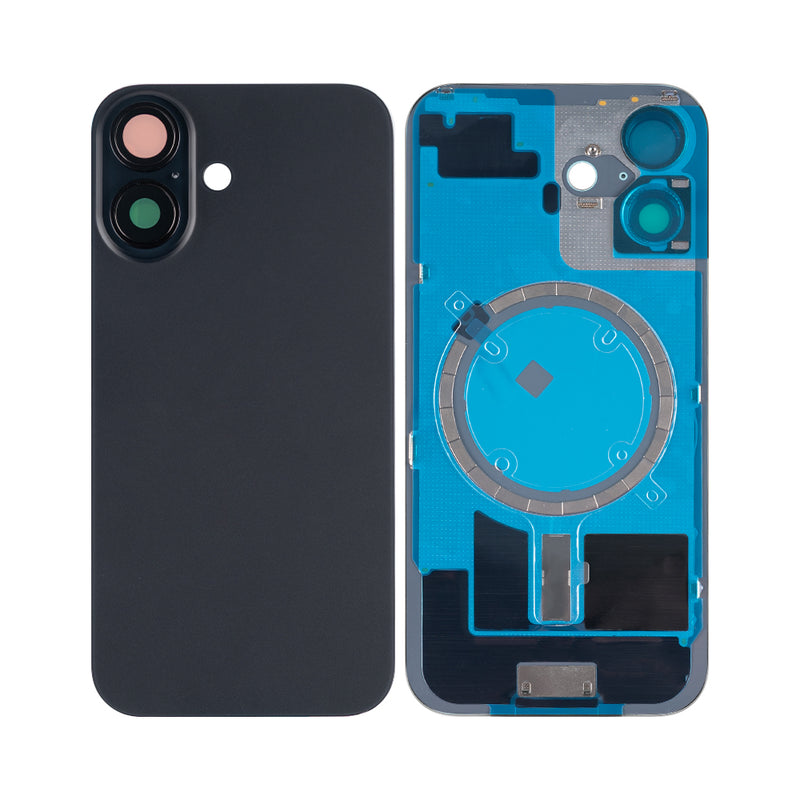 For iPhone 16 Extra Glass Without NFC, Enlarged Camera Frame Black