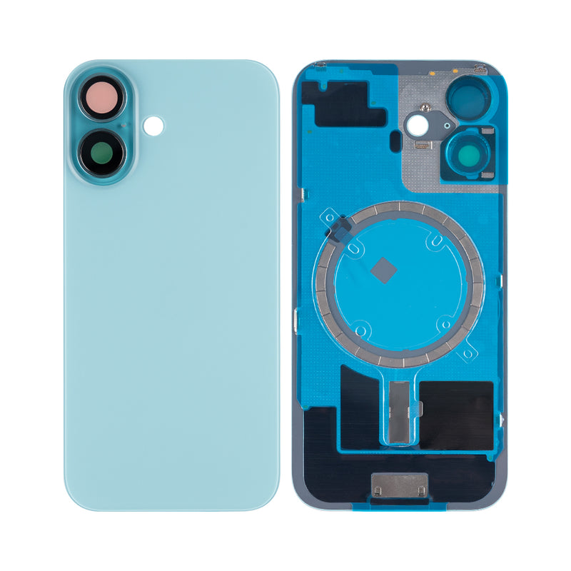 For iPhone 16 Extra Glass Without NFC, Enlarged Camera Frame Teal