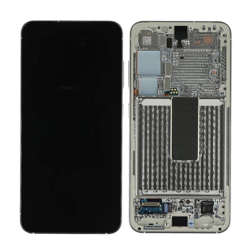 Samsung Galaxy S23 S911B Display And Digitizer With Frame Cream Service Pack