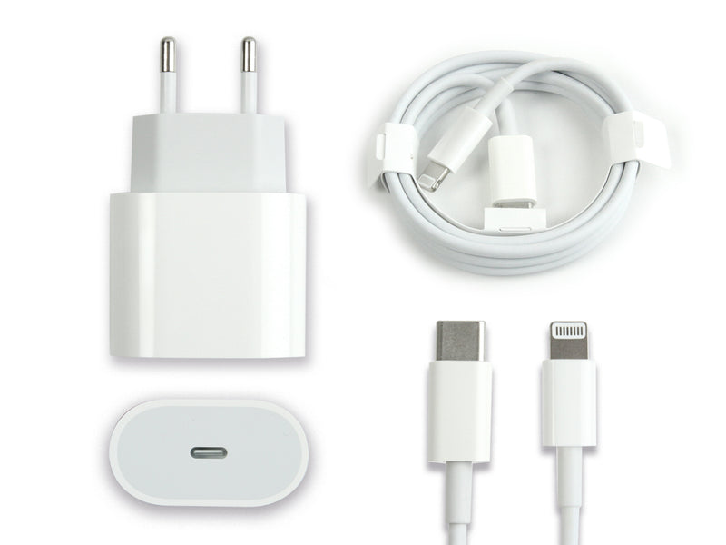 For Apple Charger USB-C 20W with Cable Lightning 1m Retail Box