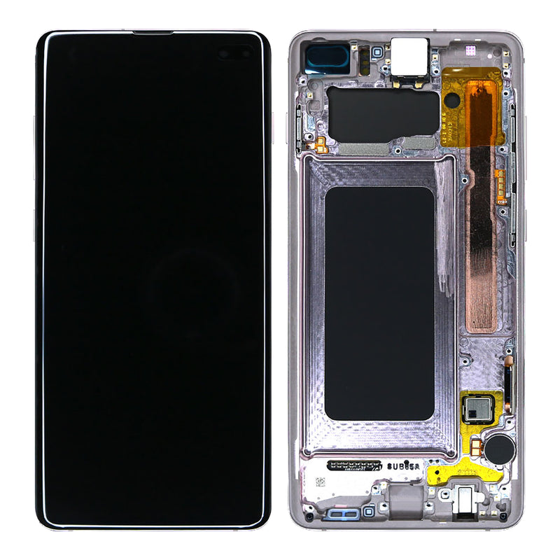 Samsung Galaxy S10 Plus G975F Display And Digitizer With Frame Ceramic White Service Pack