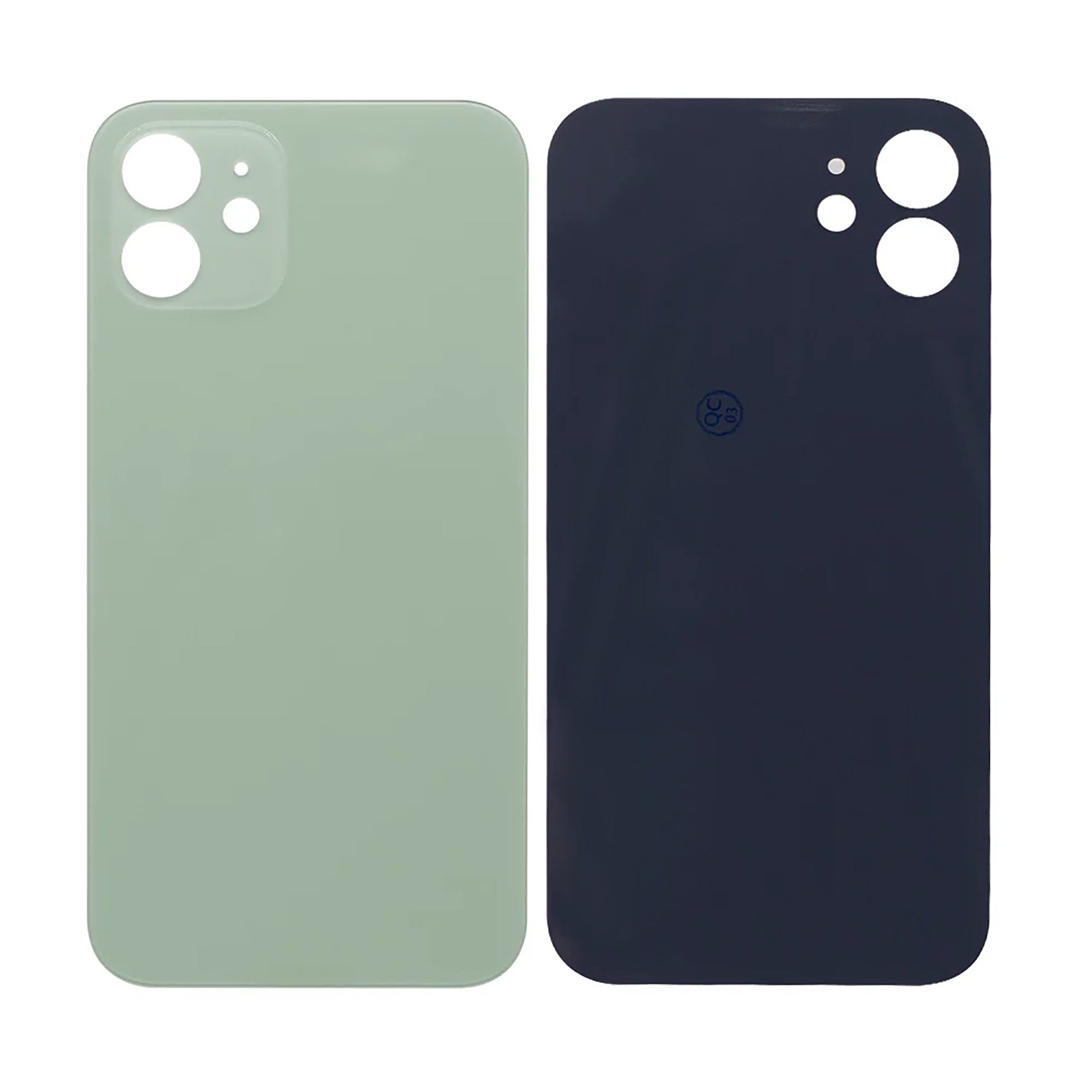 For Apple iPhone 12 Back Glass, Enlarged Camera Frame Green Compatible