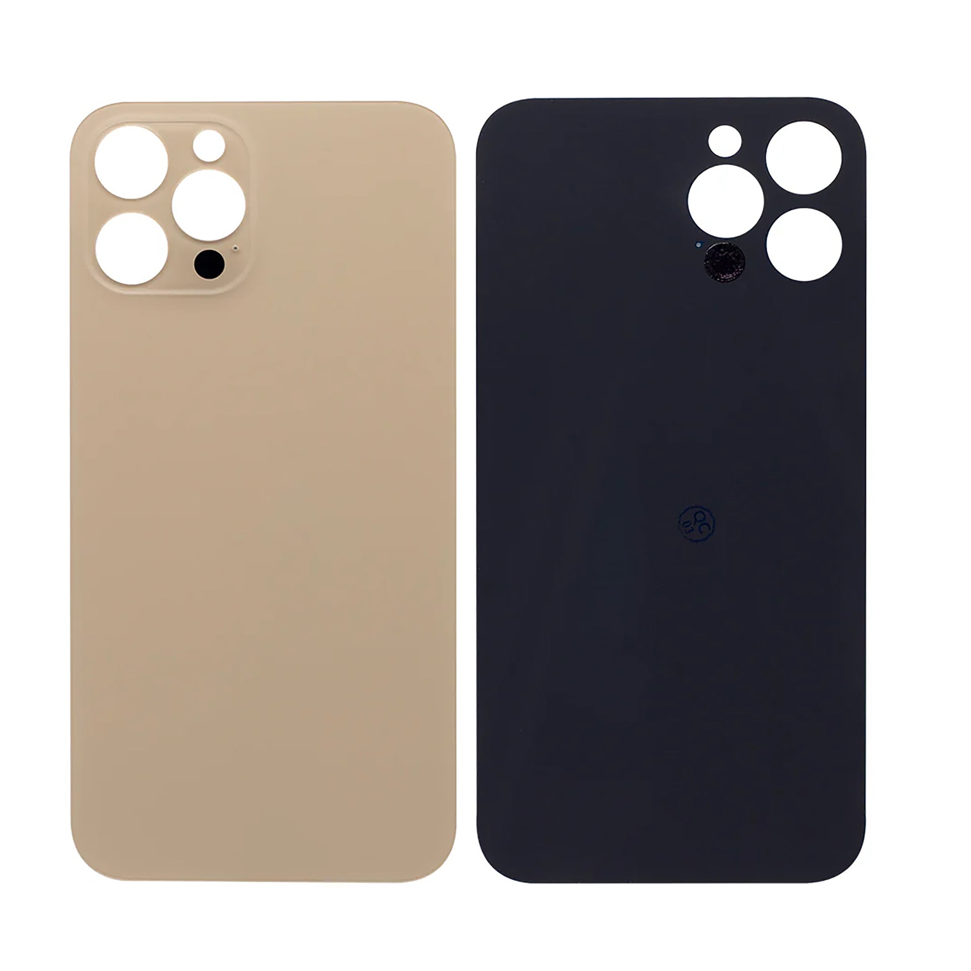 For Apple iPhone 12 Pro Max Back Glass, Enlarged Camera Frame Gold Compatible