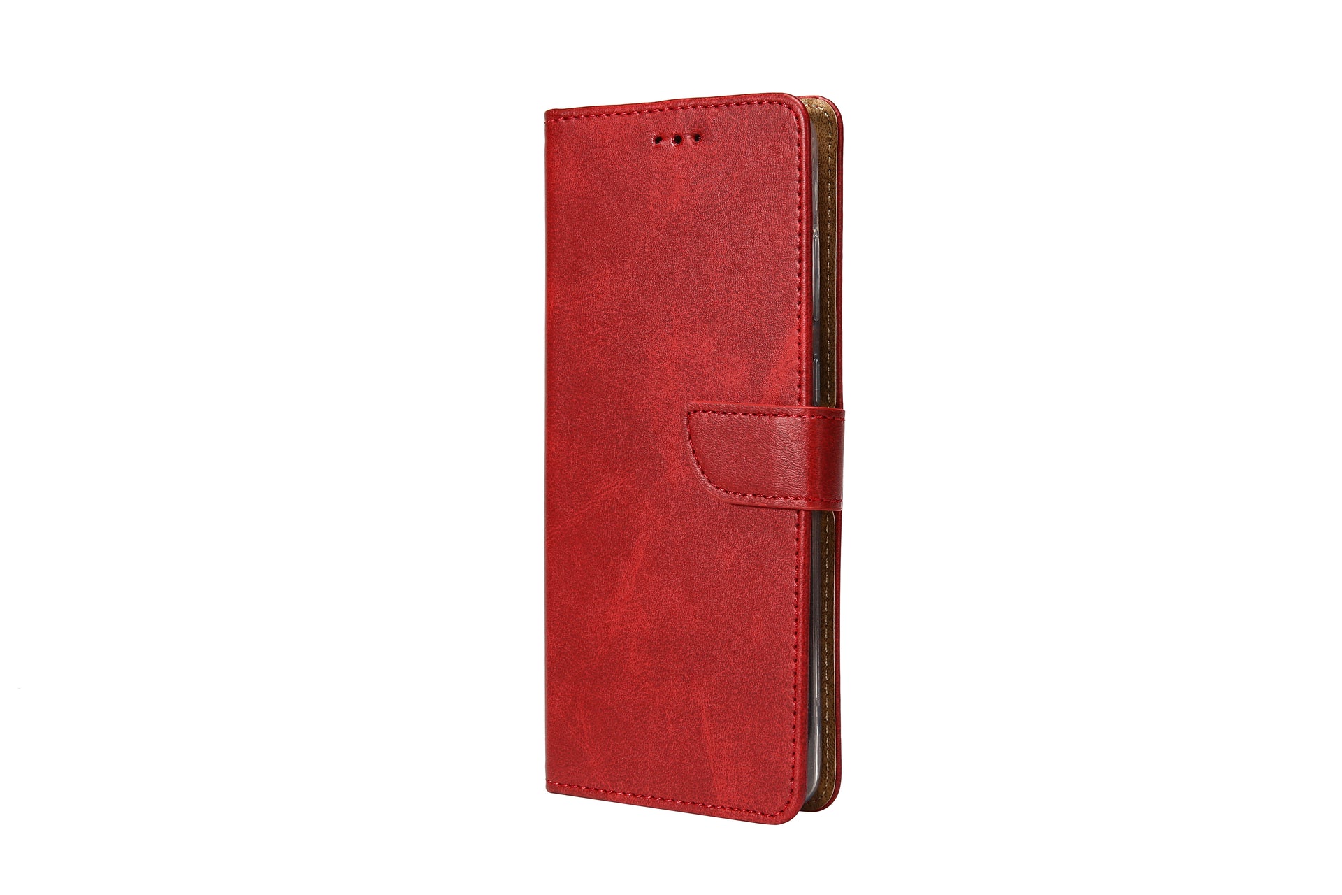 Rixus Bookcase For Apple iPhone 15 Plus Dark Red