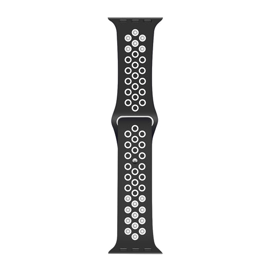 Silicone Double Color Sport Band For Apple Watch 38mm, 40mm, 41mm Black, White Retail Box
