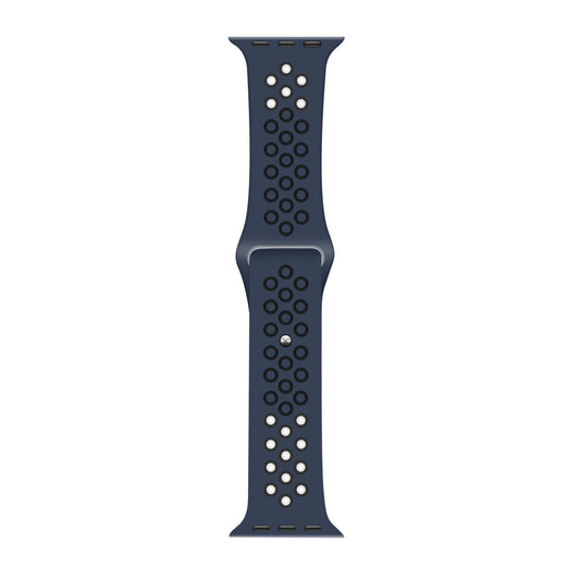 Silicone Double Color Sport Band For Apple Watch 38mm, 40mm, 41mm Blue, Black Retail Box