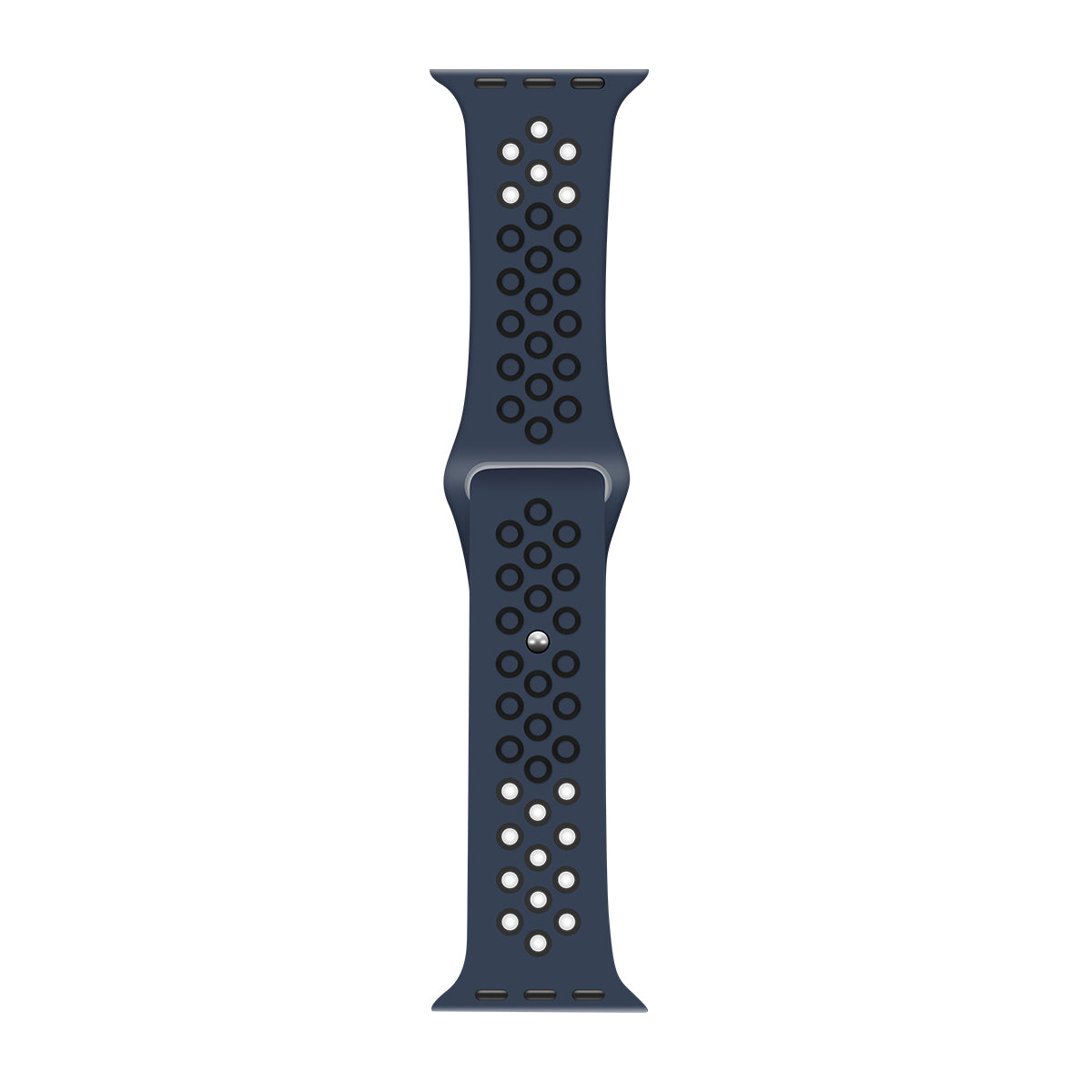 Silicone Double Color Sport Band For Apple Watch 42mm, 44mm, 45mm, 49mm Blue, Black Retail Box