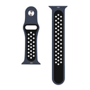 Silicone Double Color Sport Band For Apple Watch 42mm, 44mm, 45mm, 49mm Blue, Black Retail Box