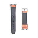 For Apple Watch 38mm, 40mm, 41mm Silicone and Leather Band Alligator Grain Light Brown Retail Box