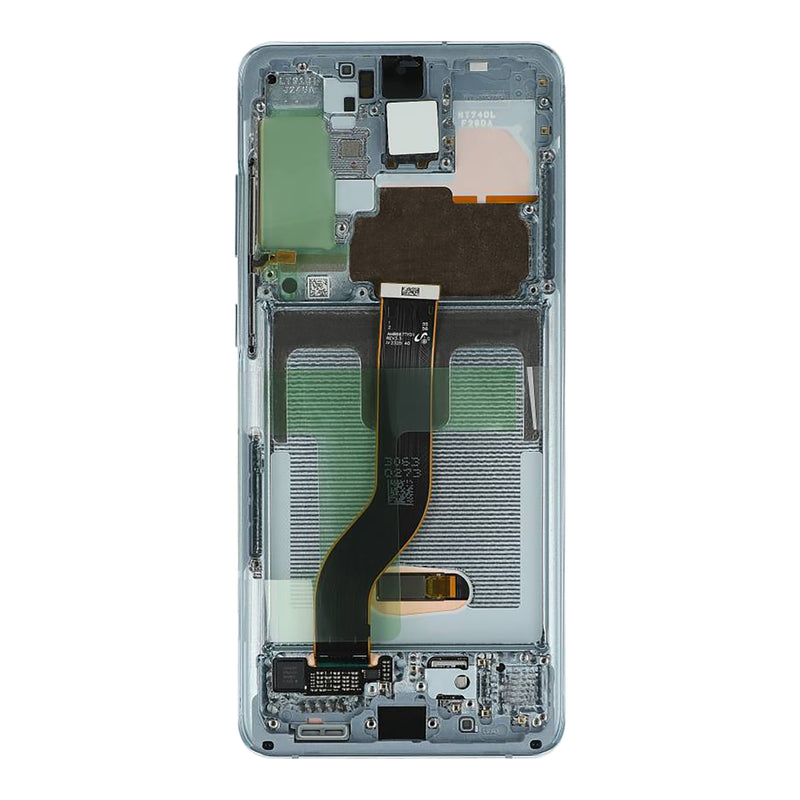 Samsung Galaxy S20 Plus G985F, S20 Plus 5G G986F Display And Digitizer With Frame Cloud Blue Without Camera Service Pack